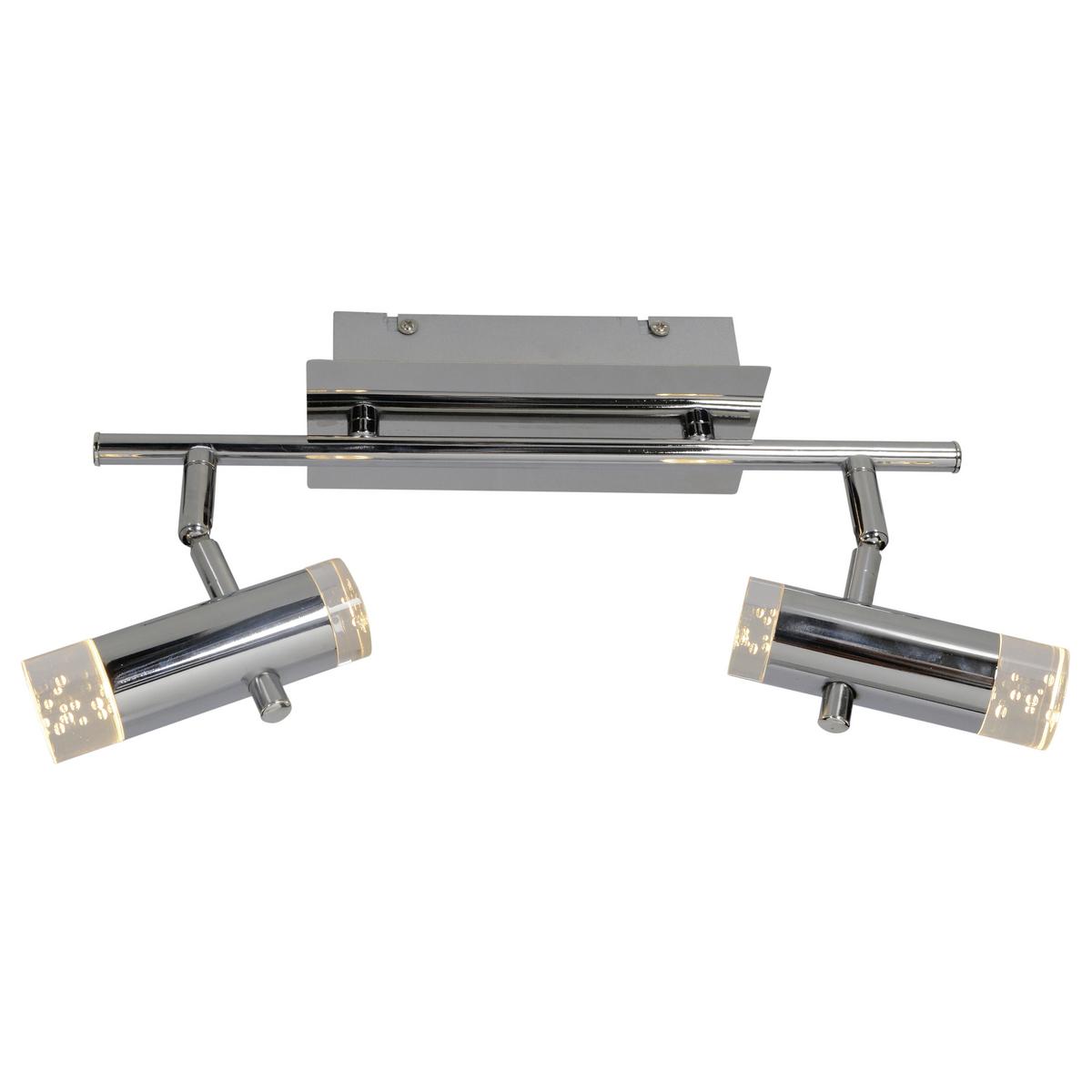 Strahler Garda 2-flammig L: 34 Cm - Klar/Chromfarben, Basics, Kunststoff/Metall (34cm) - Näve