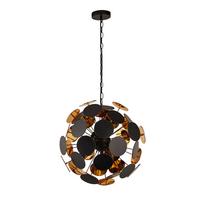 Hängeleuchte Discus H: 135 cm, 4-Flammig, höhenverstellbar - Goldfarben/Schwarz, Design, Metall (47/135cm)