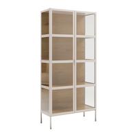 Vitrína Bray, š: 80 cm - barvy dubu/béžová, Moderní, kov/kompozitní dřevo (80/172/35cm) - Mömax