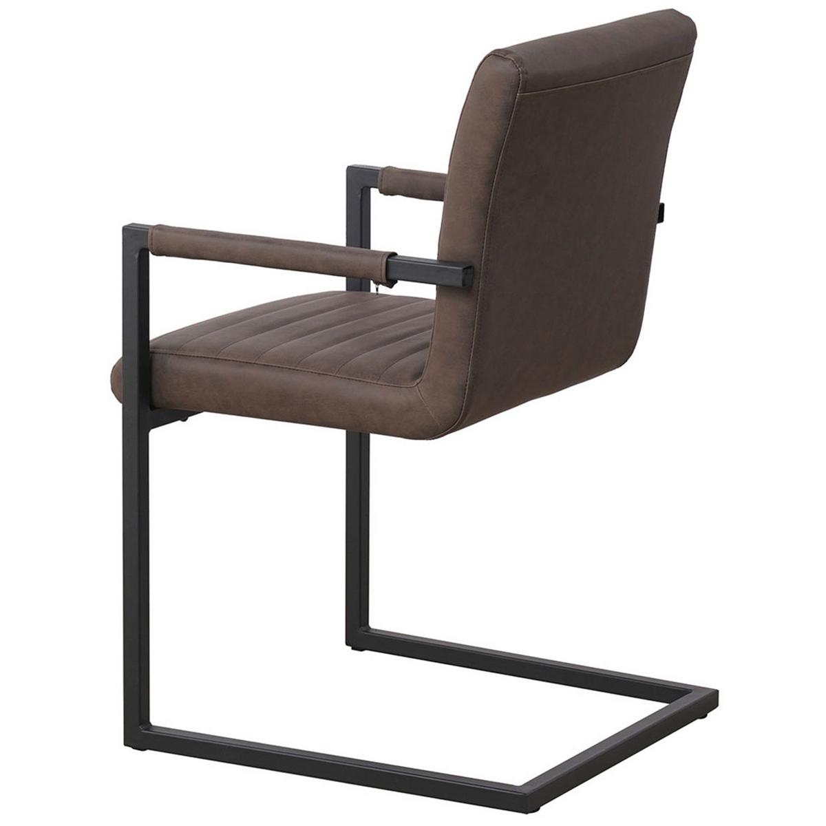 Armlehnstuhl Kubis Taupe Gepolstert 2er-Set - Taupe/Hellbraun, LIFESTYLE, Textil/Metall (54/86/57cm) - MID.YOU