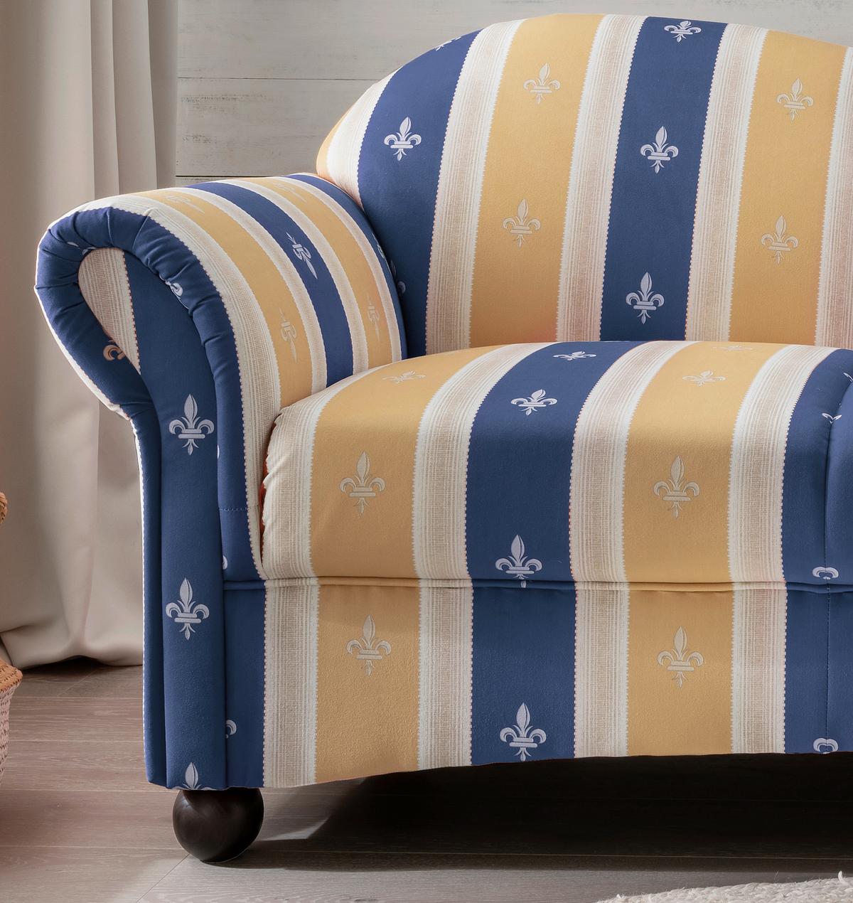 Ottomane Torello Blau B: 190 cm - Wengefarben/Blau, KONVENTIONELL, Textil (86/84/190cm) - Livetastic