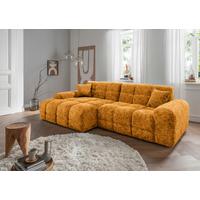 Ecksofa Bosco Goldfarben S: 152x301 cm - Goldfarben/Schwarz, MODERN, Textil (152/301cm) - Livetastic