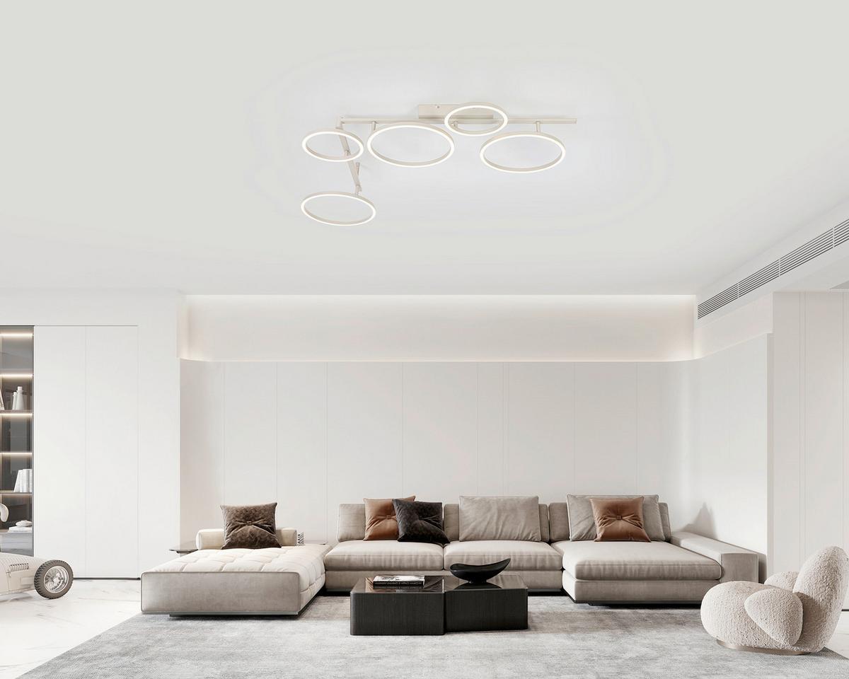 LED-Deckenleuchte Cemil - Sandfarben, Basics, Kunststoff/Metall (125/88/12cm) - Luca Bessoni