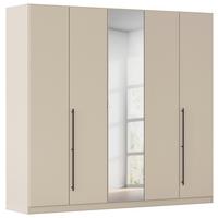 Kleiderschrank Safari mit Spiegel B: 226 cm - Champagner, KONVENTIONELL, Holzwerkstoff (226/210/54cm)