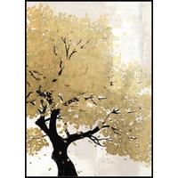 Obraz na plátně Denise, 100/140cm - černá/barvy zlata, Moderní, kompozitní dřevo/textil (100/140cm) - Premium Living