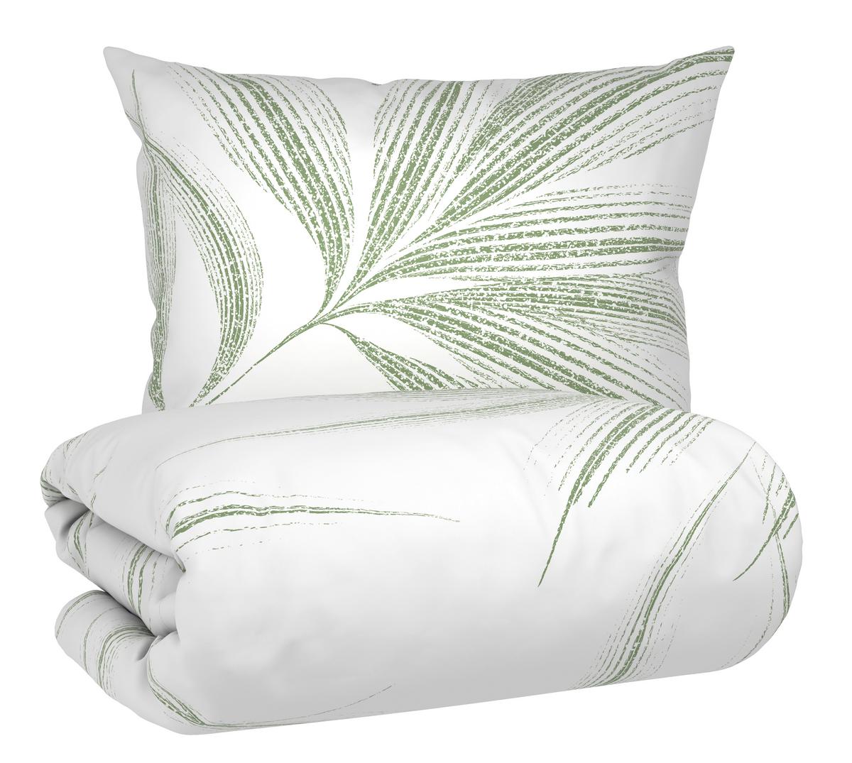 POVLEČENÍ MELEFA - bílá/zelená, Konvenční, textil (140/200cm) - Mömax