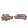 Sitzgarnitur Vanilla 2--Teilig. Rosa - Schwarz/Rosa, Design, Textil - Livetastic