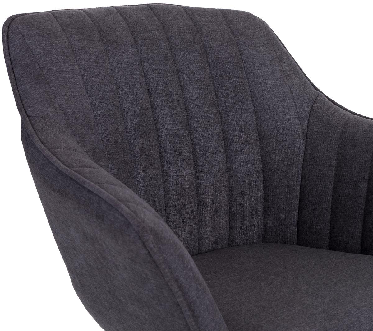 Armlehnstuhl Belluno Anthrazit Mit Drehbarer Sitzfläche - Eichefarben/Anthrazit, MODERN, Holz/Textil (60/88/57,5cm) - MID.YOU