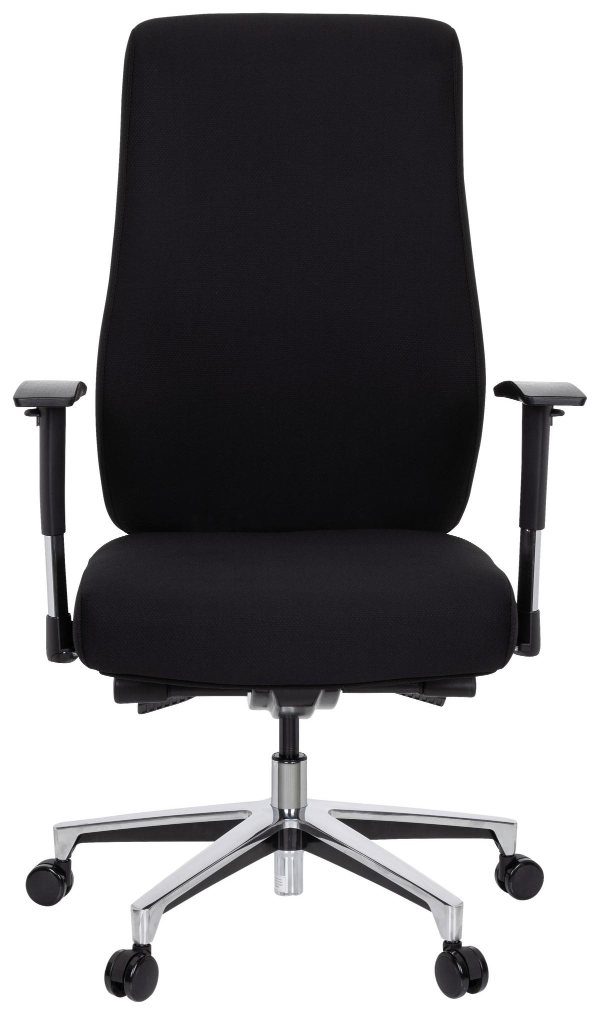 Bürostuhl Forcom Mit Wippfunktion Schwarz - Silberfarben/Schwarz, Basics, Kunststoff/Textil (69/122/65cm) - MID.YOU