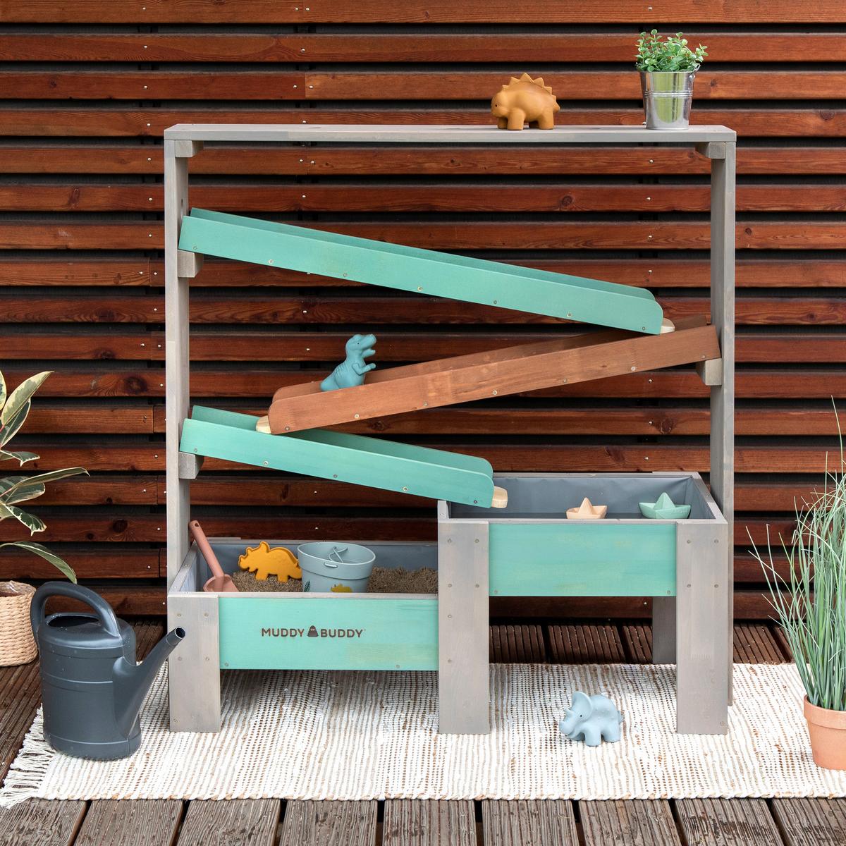 Wasserbahn 80032 "aqua Tower" - Grau/Grün, Basics, Holz (100/44/105cm) - MUDDY BUDDY