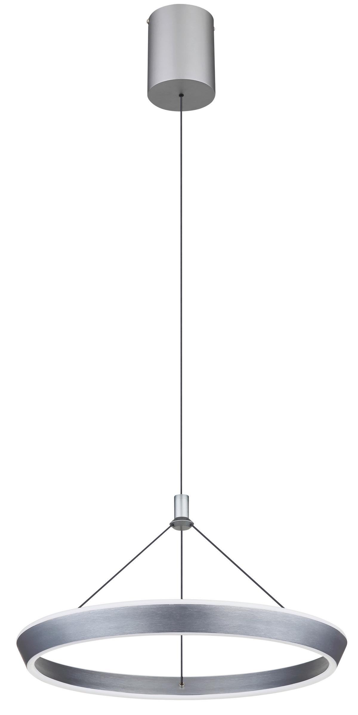 LED-Hängeleuchte 67316 - Titanfarben/Opal, Design, Kunststoff/Metall (50/200cm) - Globo