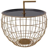 ODKLÁDACÍ STOLEK ART DECO - černá/barvy zlata, Design, kov (49,5/37cm) - MID.YOU