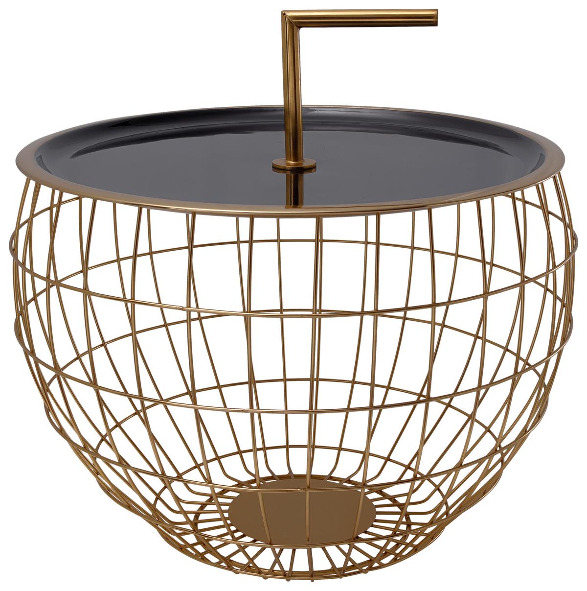 ODKLÁDACÍ STOLEK ART DECO - černá/barvy zlata, Design, kov (49,5/37cm) - MID.YOU
