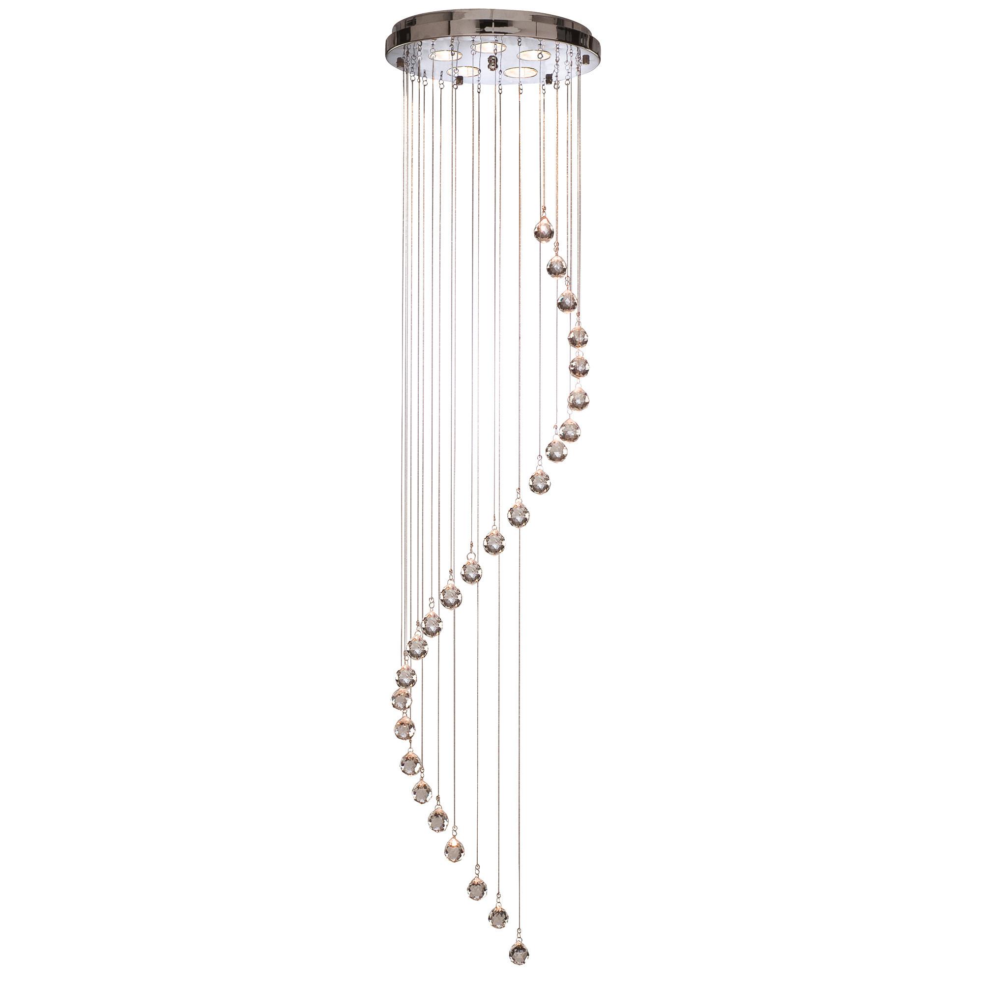 Deckenleuchte 5742cc Hallway - Chromfarben, Design, Glas/Metall (30/180cm)