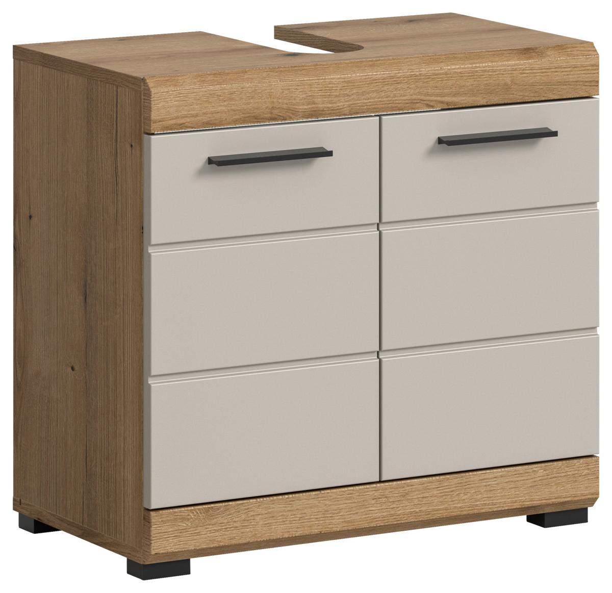 Waschbeckenunterschrank Scout Kaschmir/Naturfarben B: 60 cm - Kaschmir/Schwarz, MODERN, Holzwerkstoff (60/56/34cm) - MID.YOU