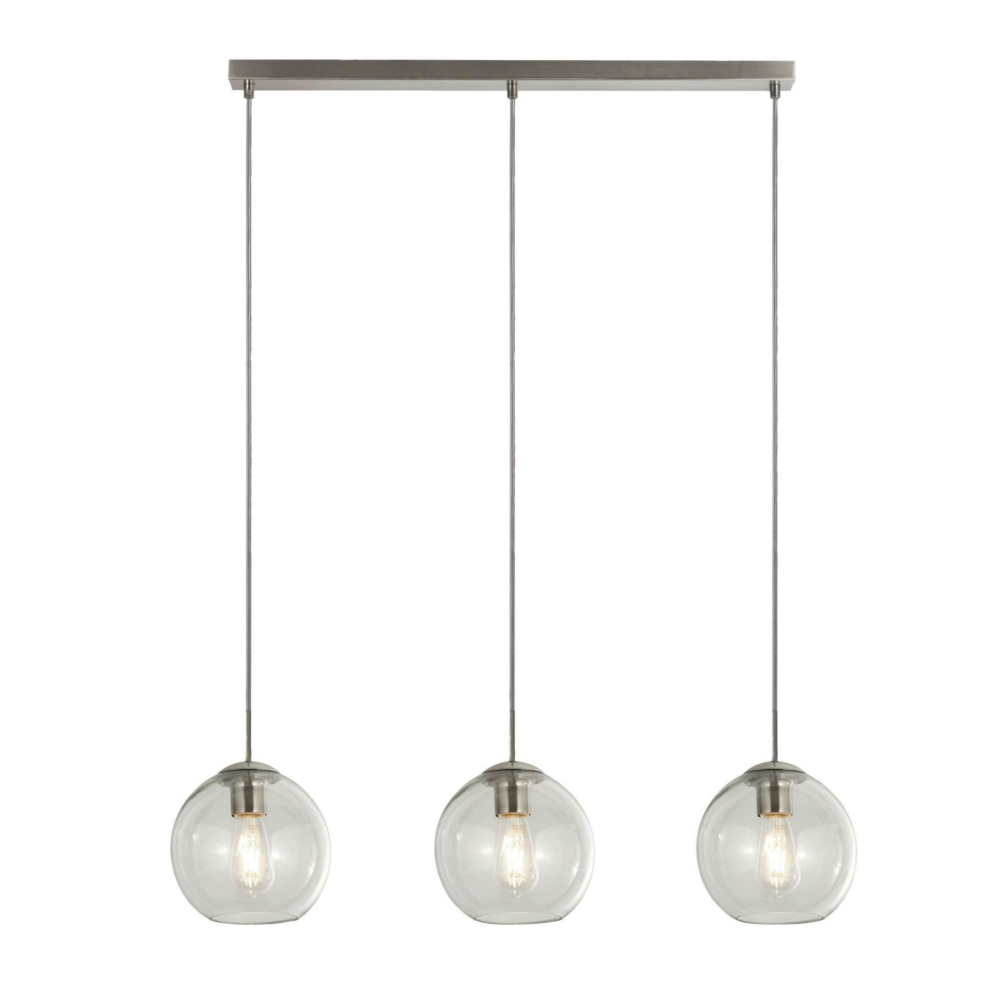 Hängeleuchte 1033-3cl - Chromfarben, Basics, Glas/Metall (81/15/147cm)