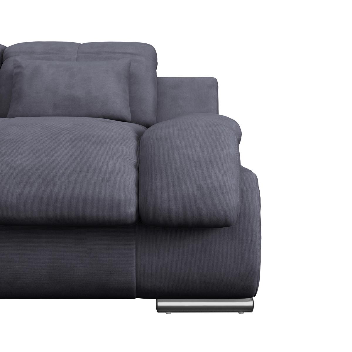 Sedací souprava MULTI tvar U, tmavě modrá - barvy chromu/tmavě modrá, Moderní, kov/textil (228/345/184cm) - Luca Bessoni