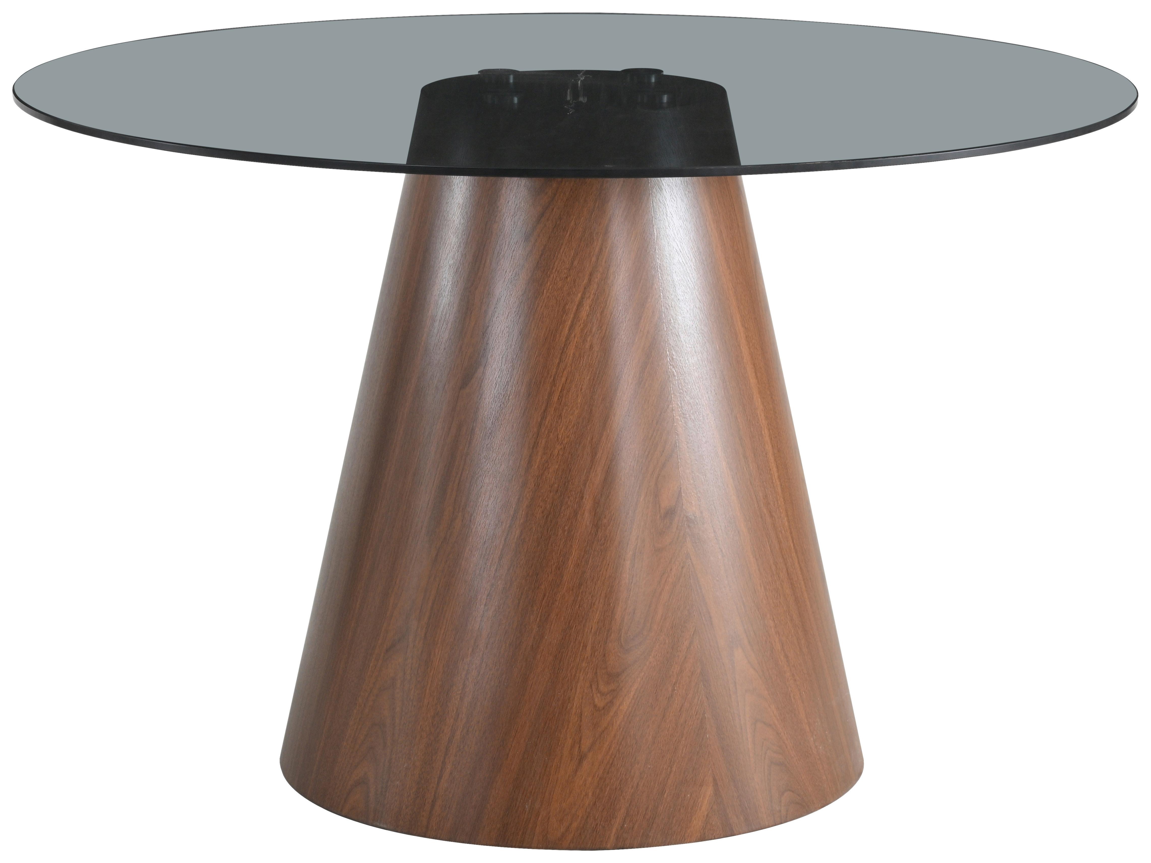 Esstisch Maris Beige/Walnussfarben L: 120 cm - Beige/Walnussfarben, MODERN, Glas/Holzwerkstoff (120/120/75cm) - MID.YOU