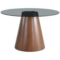 Esstisch Maris Beige/Walnussfarben L: 120 cm - Beige/Walnussfarben, MODERN, Glas/Holzwerkstoff (120/120/75cm) - MID.YOU