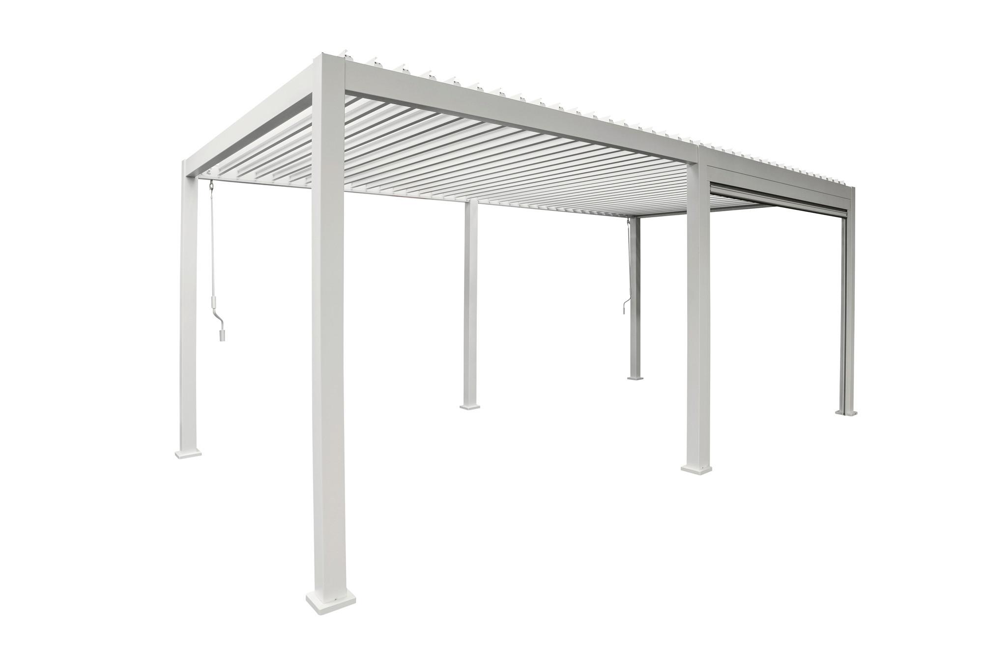 Pavillon-rollo Mirador B: 400 Cm, Wetterfest - Weiß/Grau, MODERN, Textil/Metall (400/250/10cm) - Gardenson
