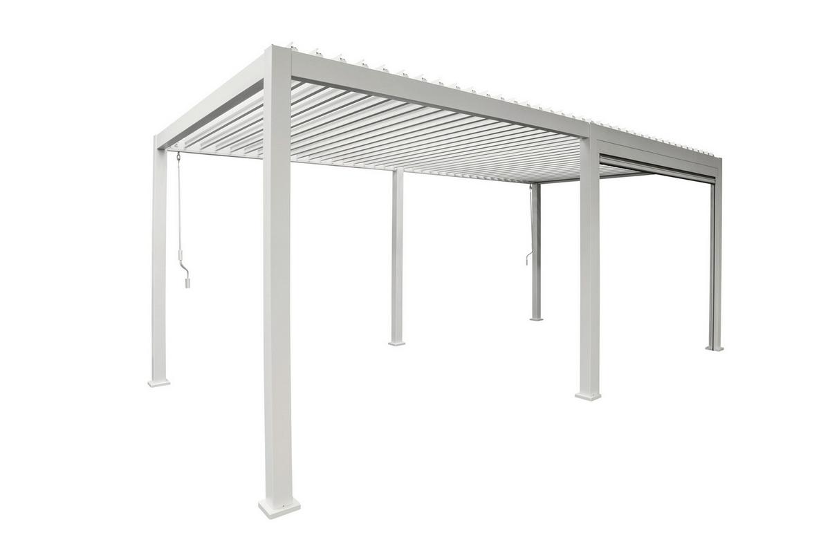 Pergola Deluxe Classic Rollo 300cm Weiss - Weiß/Grau, MODERN, Textil/Metall (300/250/10cm) - Gardenson