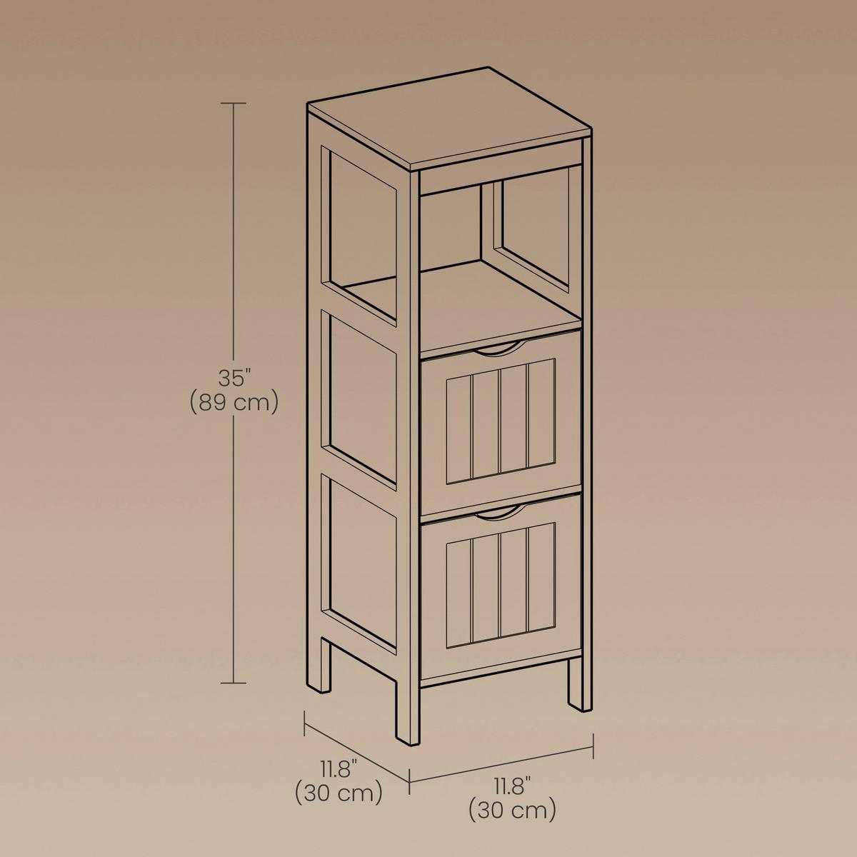 Badezimmerregal Bbc42wt - Weiß, Trend, Holzwerkstoff (30/89/30cm) - MID.YOU