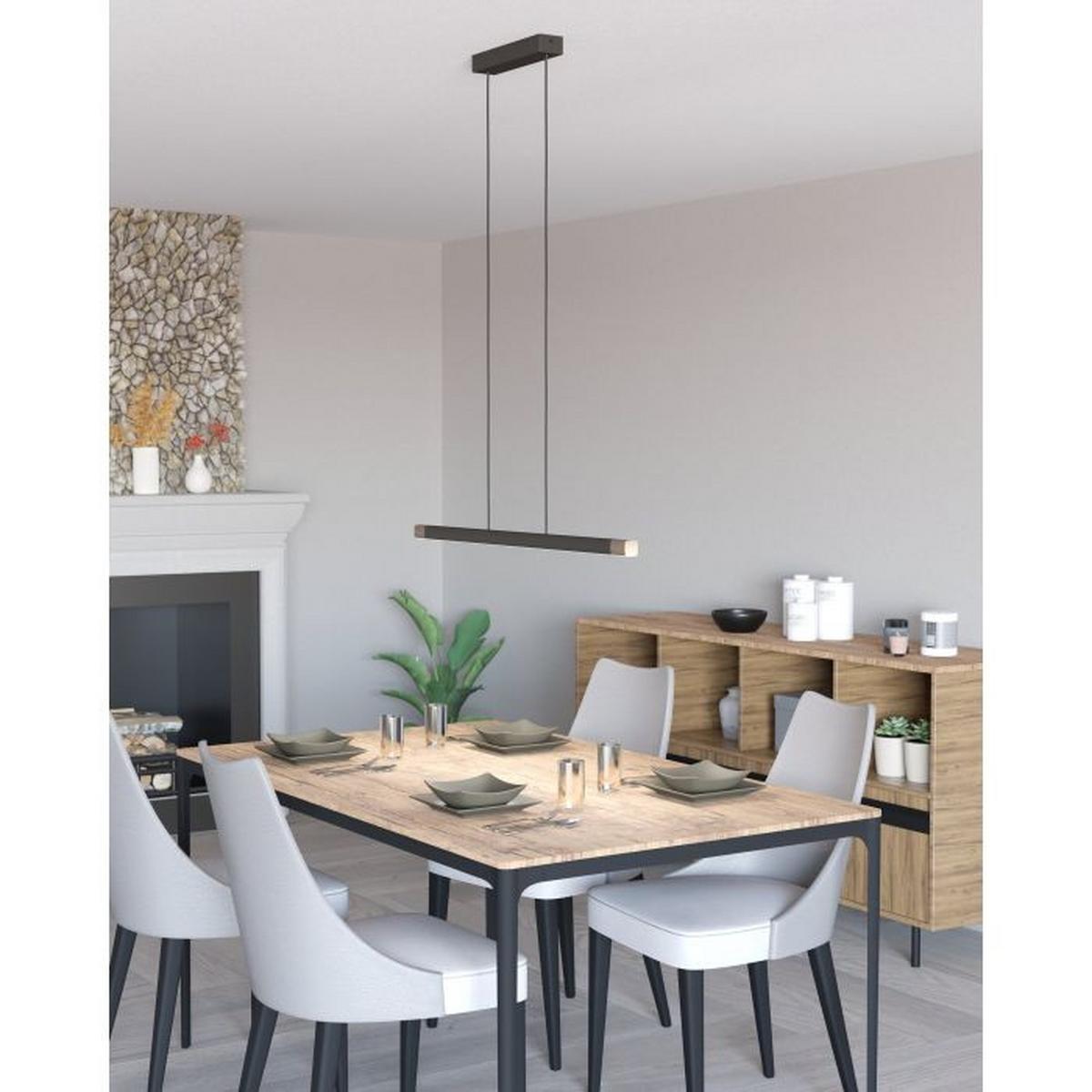 ZÁVESNÉ LED SVIETIDLO LISCIANA - sivá/biela, Trend, kov/drevo (87,5cm)