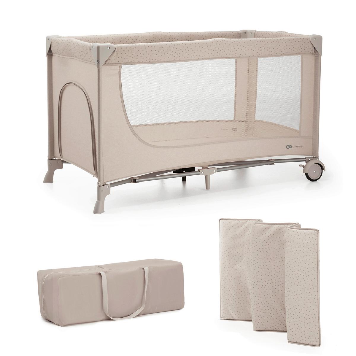 Reisebatt Joy 2-In-1 Beige, Lf: 60x120cm - Beige, Basics (60/120cm) - Kinderkraft