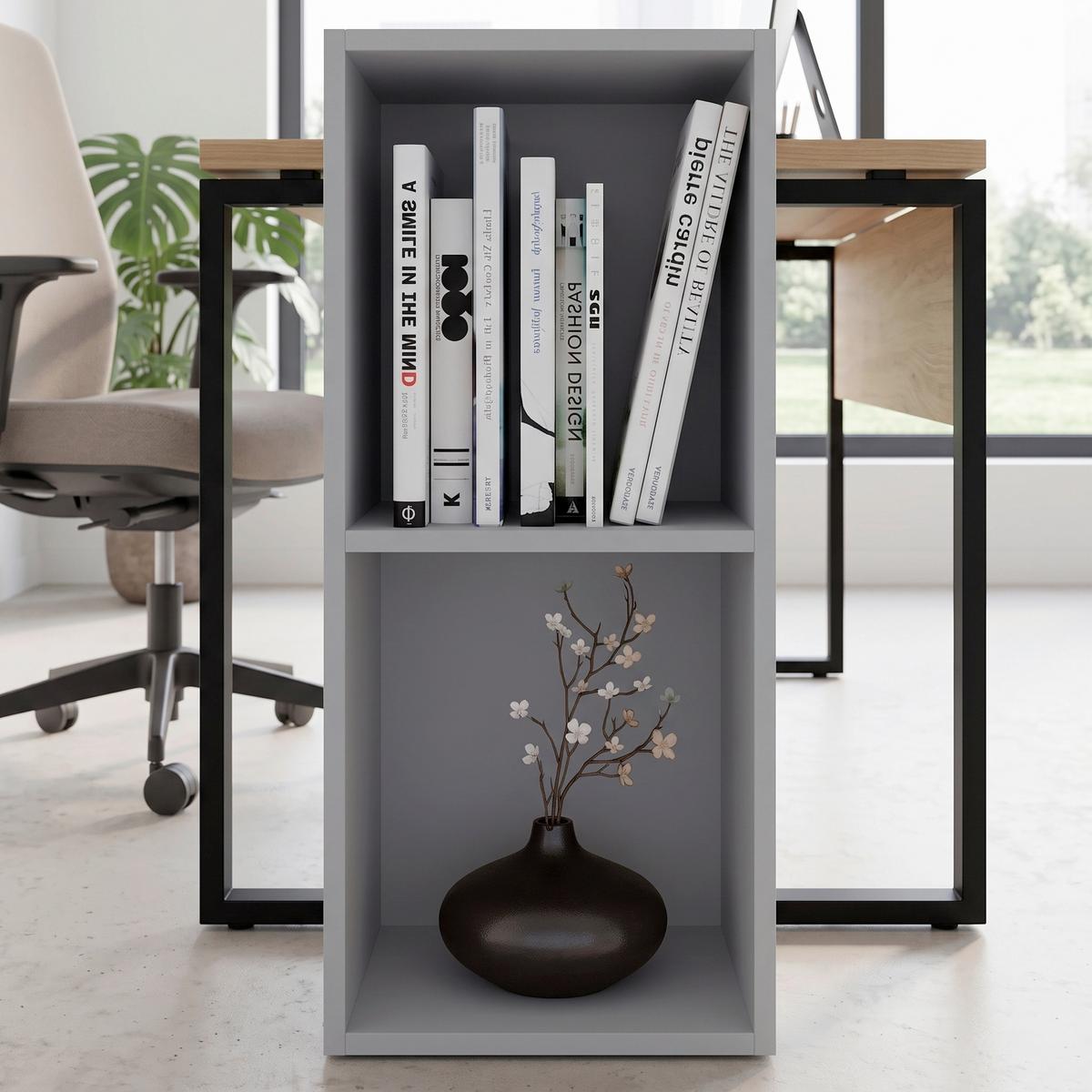 Regál na dokumenty š: 34 cm, šedá - šedá, Basics, kompozitní dřevo (34/72/30cm) - MID.YOU