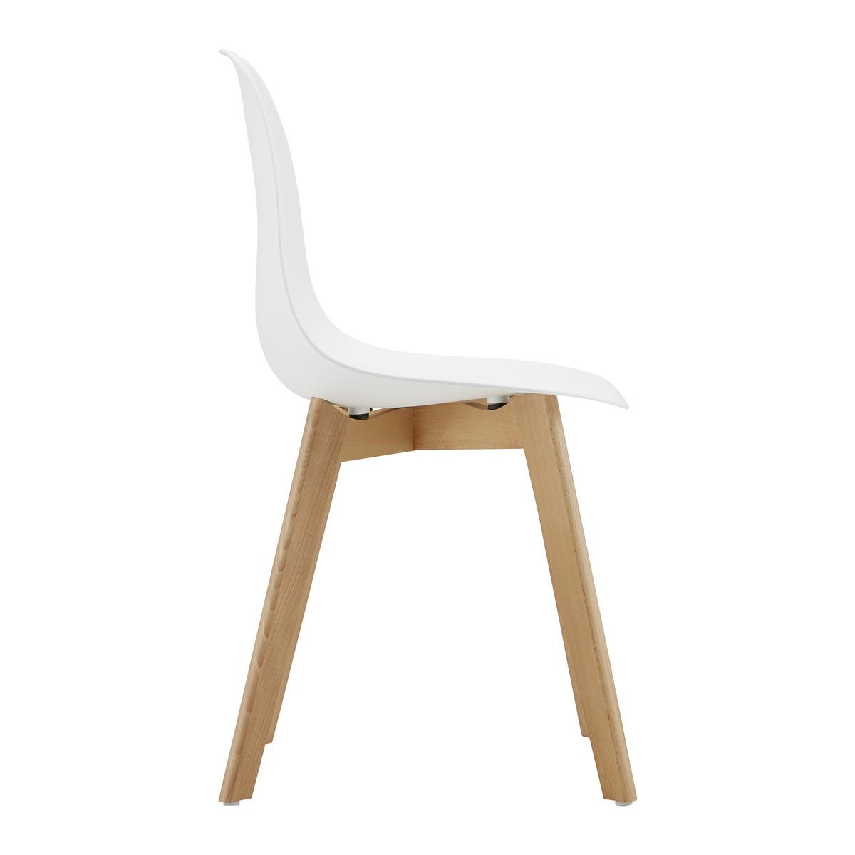 Jedálenská stolička FRIEDA - farba buka/biela, Modern, drevo/plast (54/87,5/46cm) - Modern Living