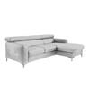 Ecksofa mit Schlaffunktion Sammy Hellgrau - Chromfarben/Hellgrau, Design, Textil (226/169cm) - Livetastic