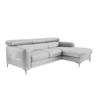 Ecksofa Sammy Hellgrau - Chromfarben/Hellgrau, Design, Textil (226/169cm) - Livetastic