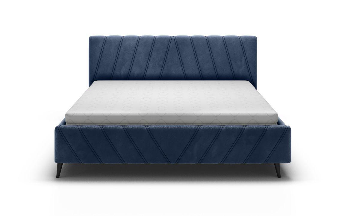 Posteľ Melli S Roštom A Úložným Priestorom 140x200cm - čierna/modrá, Design, drevo/textil (140/200cm)