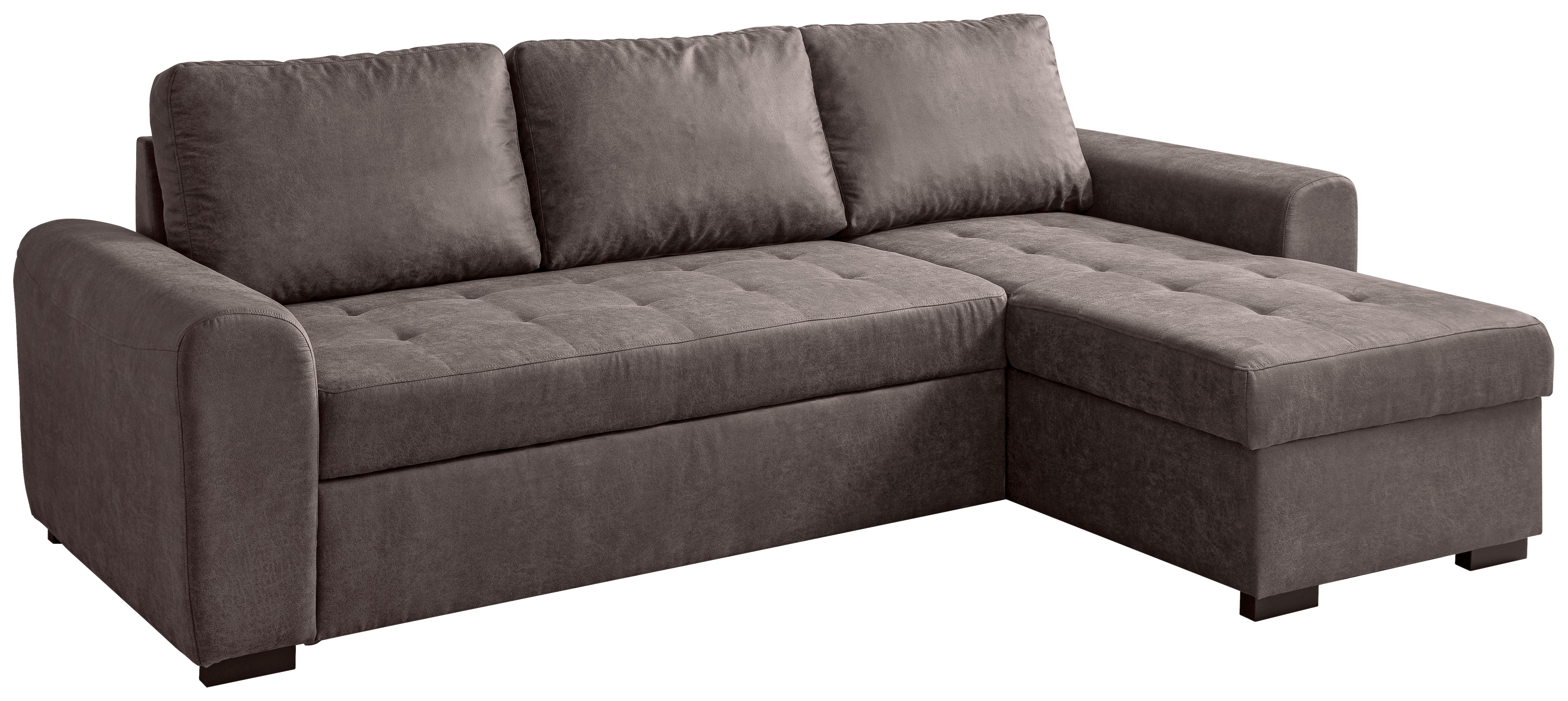 Rohová sedačka POLL, oboustranná, šedohnědá - šedohnědá, Moderní, textil (243/85/155cm) - Based
