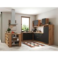 Eckküche Hilde Winkelküche 280 cm - Wildeiche/Grau, Design, Holzwerkstoff (280/172cm) - Respekta