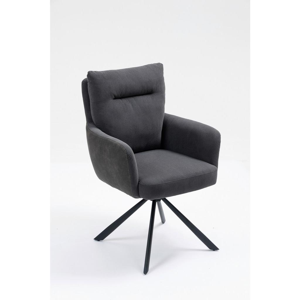 Armlehnstuhl Emely Anthrazit Sitzfl. 180° drehbar, B: 60cm