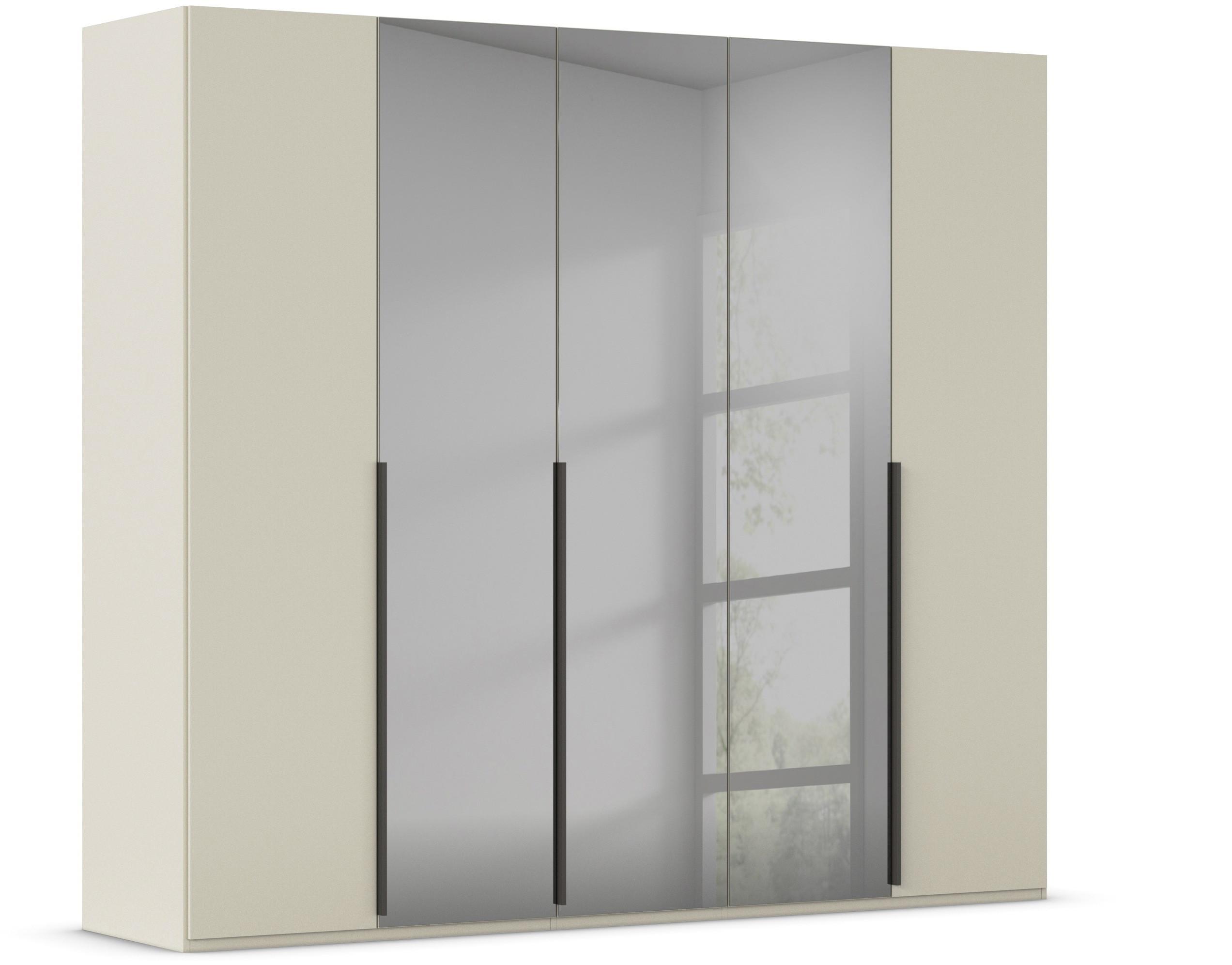 Drehtürenschrank Paola Grau/Champagner B: 251 cm - Champagner/Grau, Trend, Glas/Holzwerkstoff (251/223/61cm) - Rauch Möbel