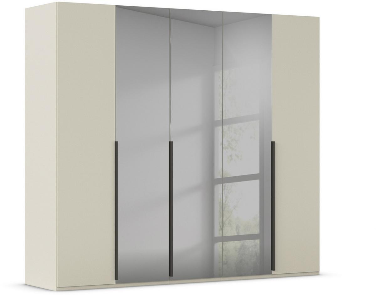 Drehtürenschrank Paola Grau/Champagner B: 251 cm - Champagner/Grau, Trend, Glas/Holzwerkstoff (251/223/61cm) - Rauch Möbel