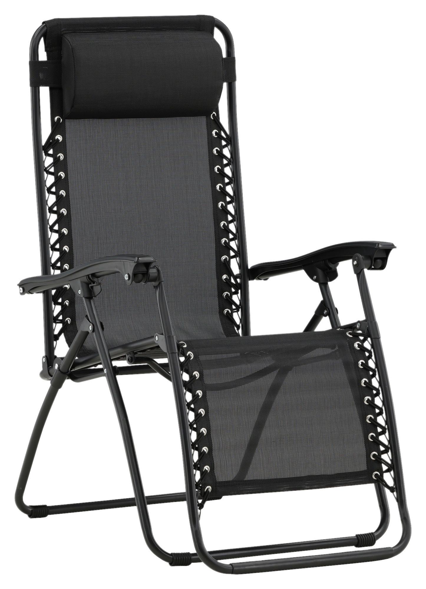 Garten-Relaxsessel Melker - Schwarz, KONVENTIONELL, Kunststoff/Textil (68/112/90cm) - Gardenson