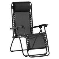 Garten-Relaxsessel Melker - Schwarz, KONVENTIONELL, Kunststoff/Textil (68/112/90cm) - Gardenson