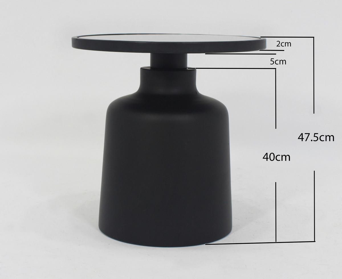 PRÍRUČNÝ STOLÍK JARO -TREND- - čierna, Modern, kov/sklo (47/48cm) - Premium Living