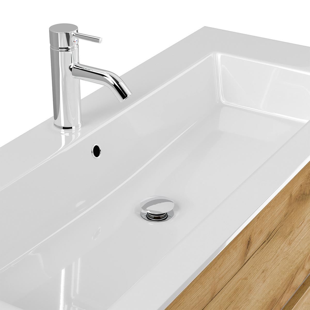 BADEZIMMER Limes, Eichefarben B: 120 cm - Eichefarben/Weiß, Basics, Holzwerkstoff/Stein (120cm) - MID.YOU