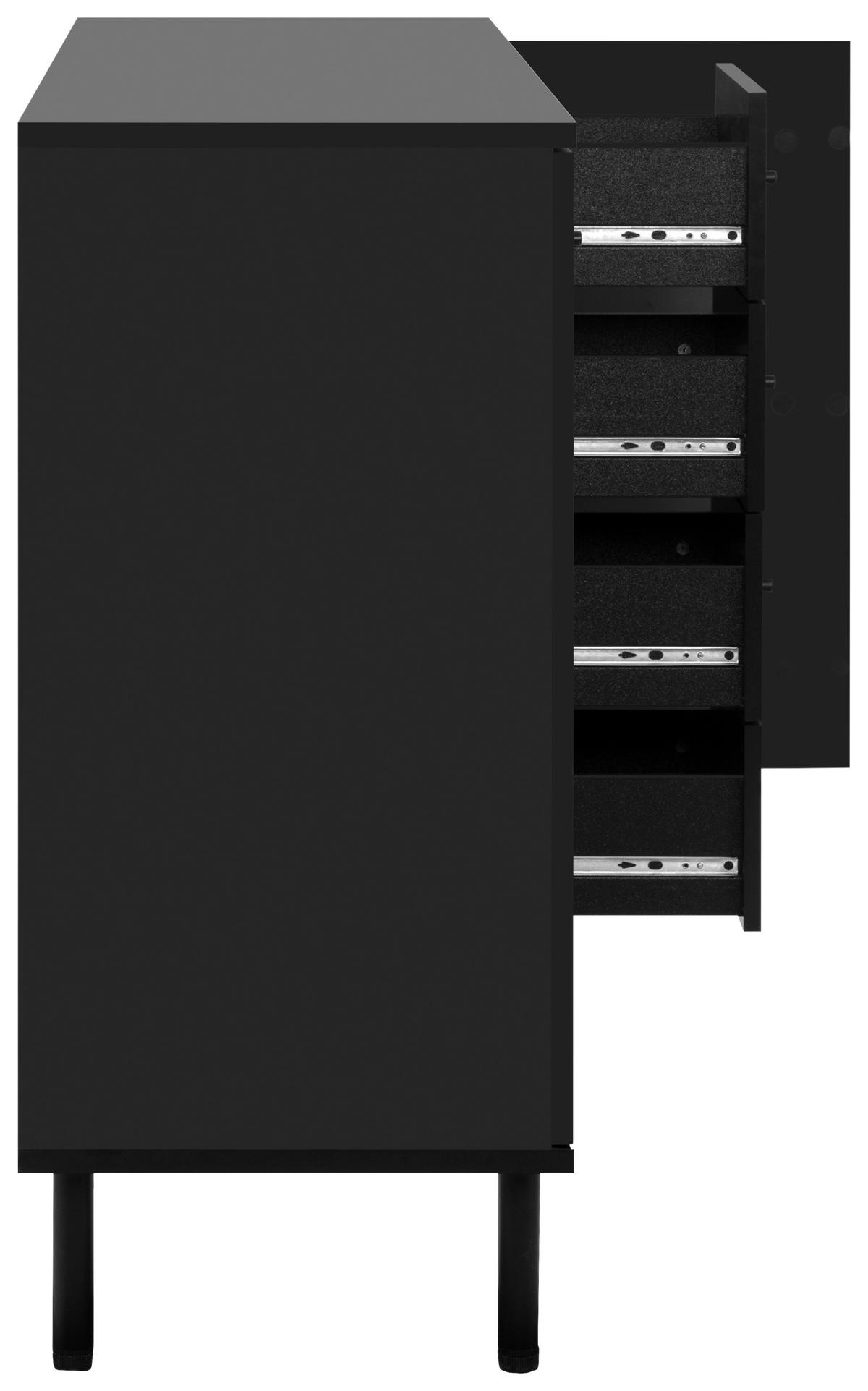 Sideboard Monza 51c - Schwarz/Eiche Artisan, Design, Holzwerkstoff (160/90/40cm) - Livetastic