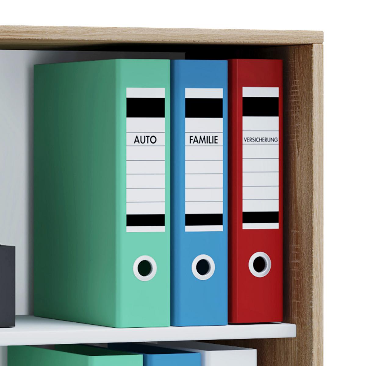 Aktenregal Lona L Eiche Dekor B 70 cm - Eichefarben/Schwarz, Basics, Holzwerkstoff (70/74/37cm) - MID.YOU