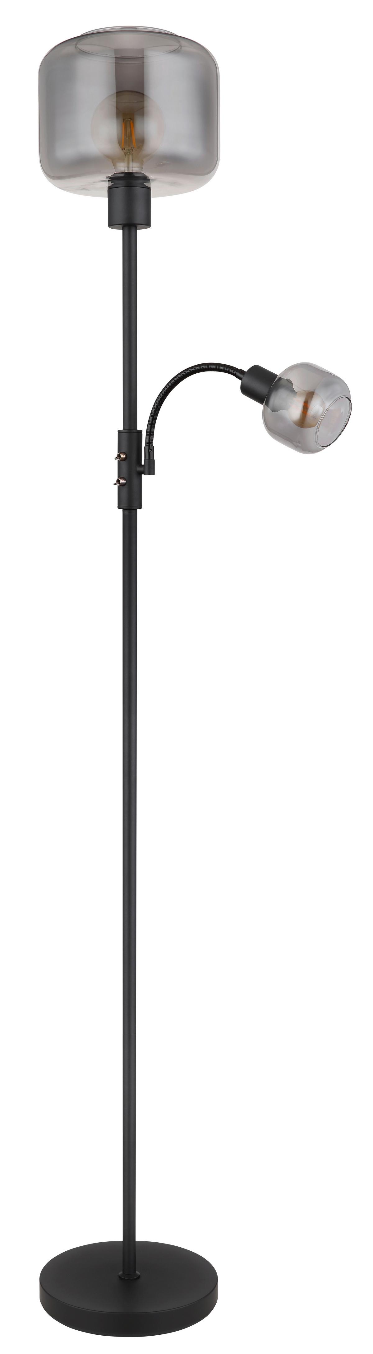 Stehleuchte 15566s - Schwarz, Design, Glas/Metall (25/165cm) - Globo