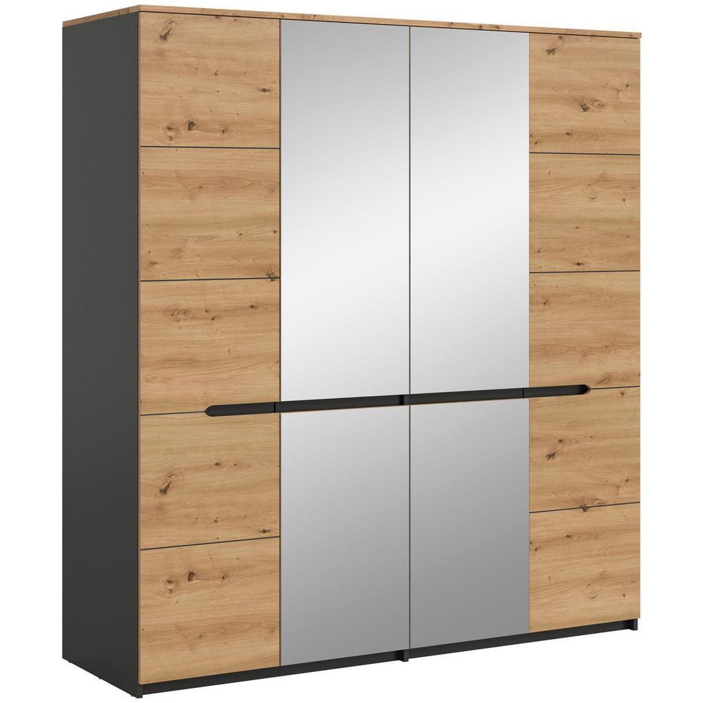 Drehtürenschrank Canu Grau /Eiche Artisan Dekor B: 180cm