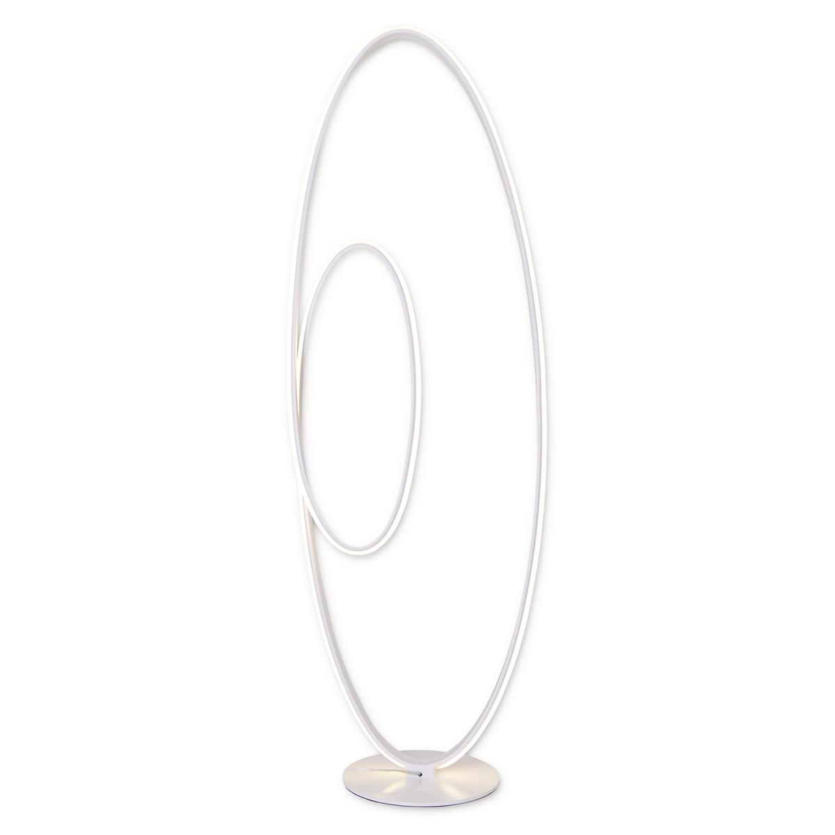 LED-Stehlampe dimmbar Weiß Rund, Drehdimmer - Weiß, Basics, Kunststoff/Metall (25/40cm) - Näve