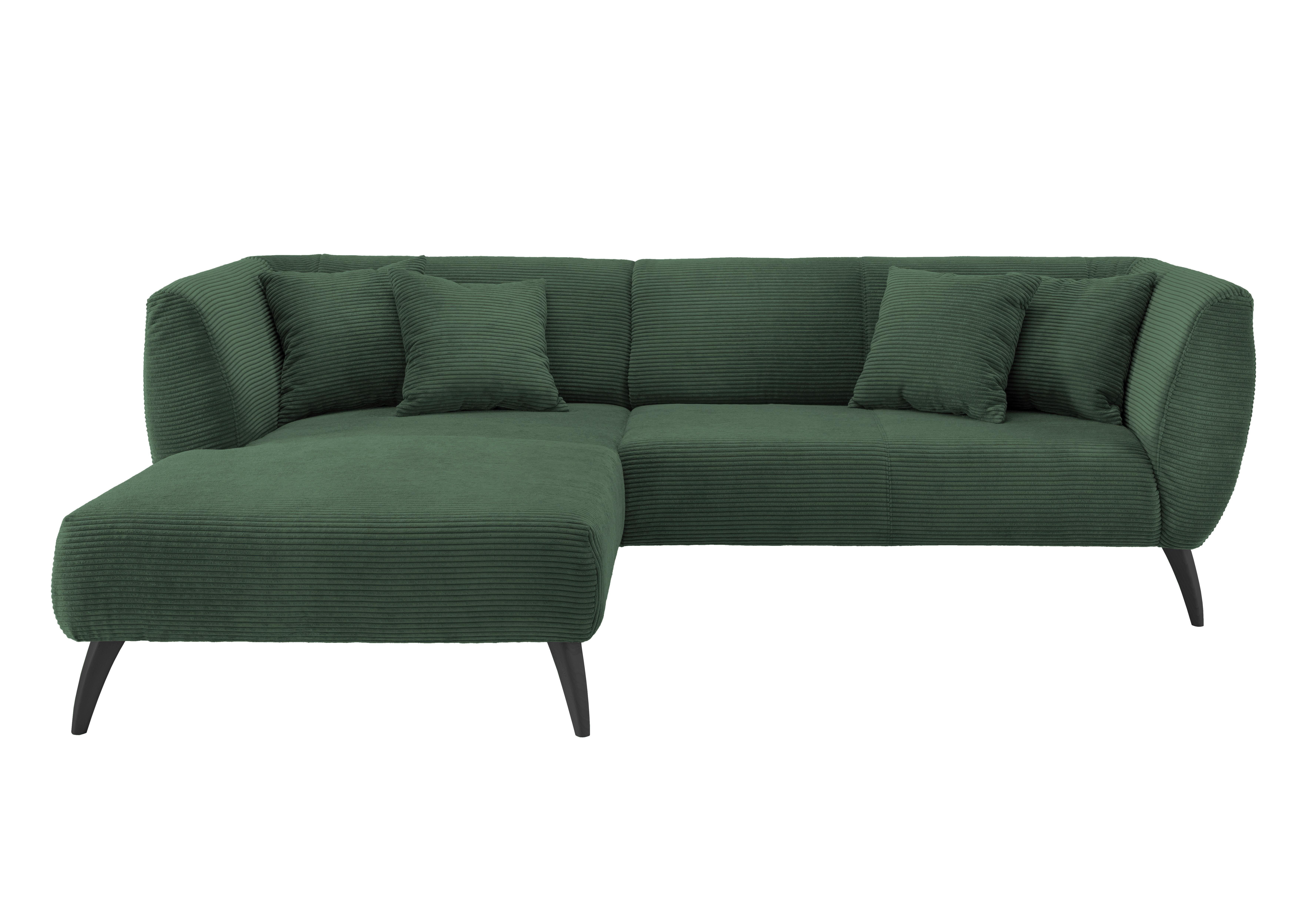 Ecksofa Colori Dunkelgrün S: 160/264 cm - Dunkelgrün/Schwarz, MODERN, Holz/Textil (160/264cm) - MID.YOU