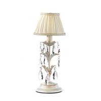 Kristall-tischleuchte 4669/l - Weiß, Natur, Glas/Textil (16/40cm)