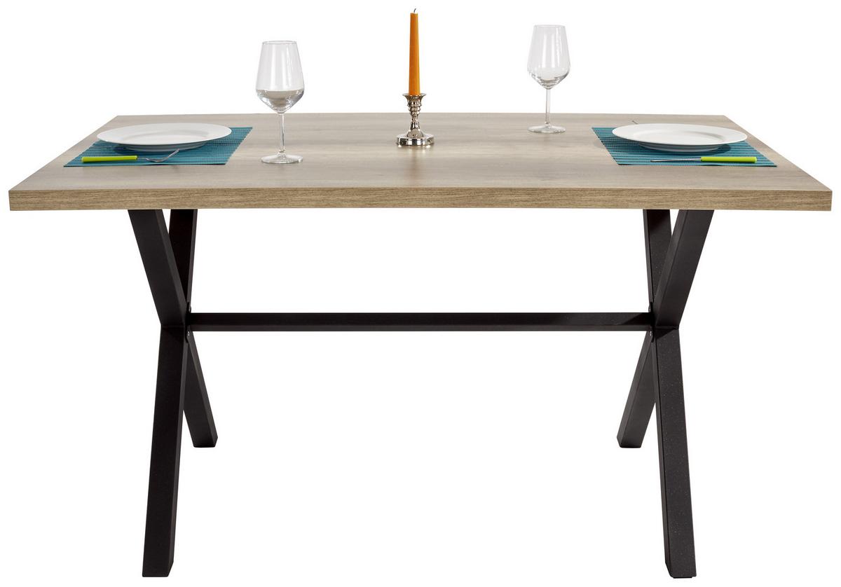 Étkezőasztal Bonny T - tölgyfa/antracit, Konventionell, faalapú anyag/fém (140/75/90cm)